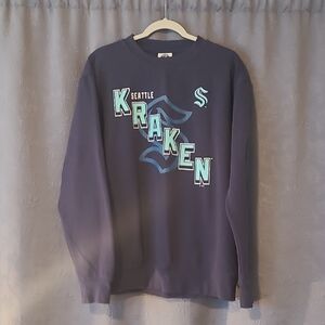 NHL Seattle Kraken Dark Blue Crewneck Sweater, Medium